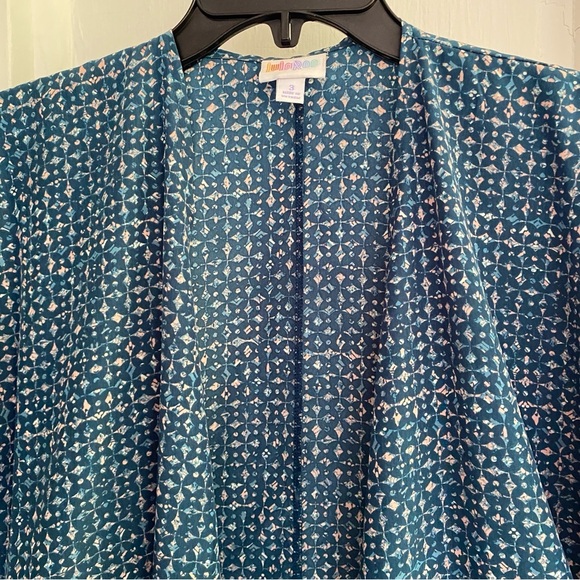 LulaRoe BIANCA Kimono Size 3 (Women's Sm-Med) Blue Small Floral Print - Picture 5 of 7